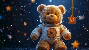 宇航小熊遨游梦幻星空