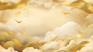 金色云海飞鸟梦幻场景