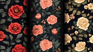 复古花卉图案布料纹理