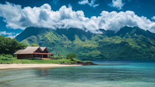 湖畔山居 青山碧海美景