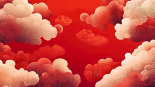 红色祥云背景图