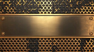 金色金属板与蜂窝背景