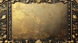 华丽金色浮雕边框背景