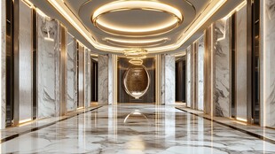 豪华大理石走廊空间设计