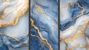 蓝金大理石纹理装饰画