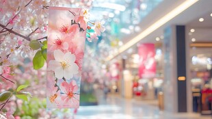商场内的春日烂漫樱花装饰