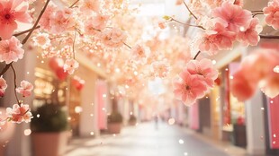 春日繁花街道浪漫景致