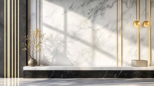 简约大理石风室内装饰一角