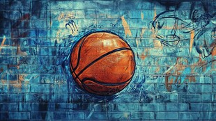 篮球涂鸦艺术 墙面风采