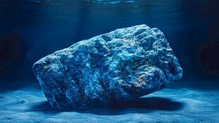 深海中的孤独岩石