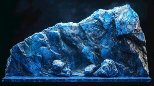 蓝色矿石摆件 质感独特