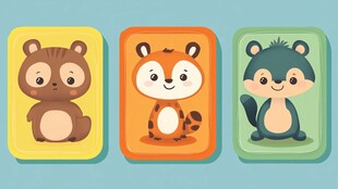 三只可爱小动物卡通形象