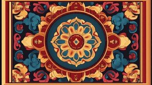 中式传统花纹精美地毯图案