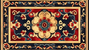 中式古典花纹精美地毯图案