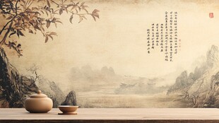 中式古风茶景意境画面