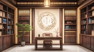 中式古典书房雅致空间