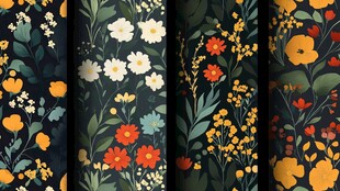 花卉图案布料纹理展示