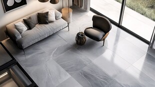 现代简约风客厅瓷砖展示