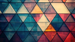 多彩几何三角形拼接图案