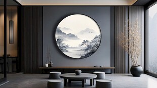 中式客厅的山水装饰之美