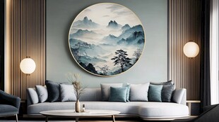 中式客厅 山水挂画添雅致