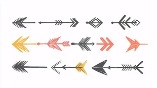 多彩部落风箭头图案集合