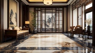 中式典雅客厅室内场景