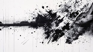 黑白墨韵飞溅艺术画面