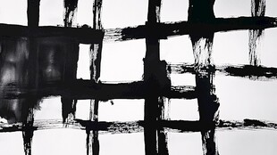 黑白笔触抽象艺术画面