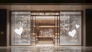 浪漫心形装饰的精致大门