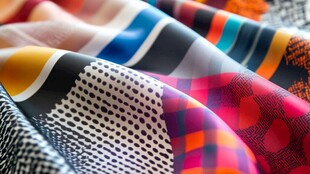 多彩印花布料展示