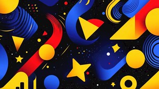 抽象几何多彩艺术背景图