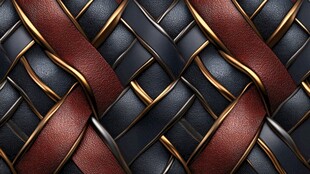 编织皮革纹理 黑金配色