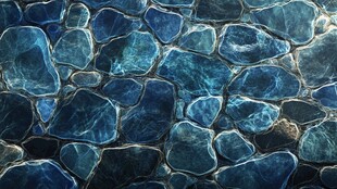 蓝色石砌纹理墙面图案