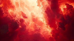 壮丽红色云霞景观