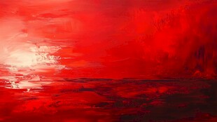 红色梦幻海洋艺术景象