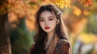 秋日佳人 尽显温婉气质