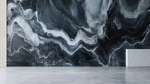 黑白大理石纹理墙面空间