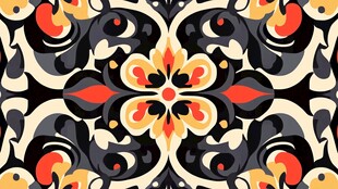 绚丽几何对称花纹图案