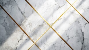 大理石瓷砖的金色线条美