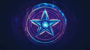炫彩科幻五角星发光图案