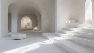 纯白极简风室内空间场景