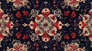 复古民族风花卉图案设计