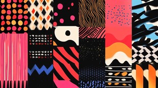 多彩几何抽象图案集合