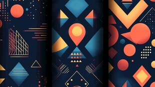 几何风格多彩抽象图案设计