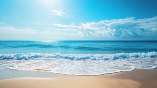 阳光沙滩海浪美丽海滨景