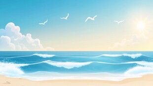 夏日海滨风光