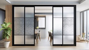 时尚简约推拉门客厅设计