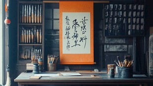 中式书房 书法艺术氛围浓