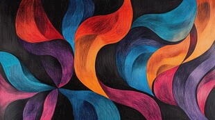 绚丽多彩的抽象波浪图案